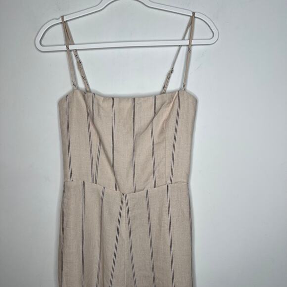 Reformation Stripe Linen Elm Jager Jumpsuit Size 4 - Picture 5 of 7